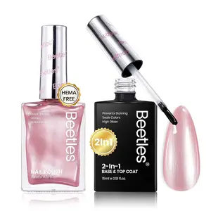 Beetles Nail Polish & TopBase Coat Set,No UV lamp needed,Long Lasting & Quick Dry,Clear for Women,Nails Art,Nails at home,Manicure Beauty Products Pigment Translucent   #cozyvibes #effortlessbeauty  Salon   Daily Gift Cutics Cosmetic