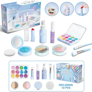 10-Piece Realistic Makeup Set Toy for Girls, Includes Eyeshadow Palette & Brushes, Safe Non-Toxic Playhouse Gift for Kids Aged 3+, for Kids Vanity