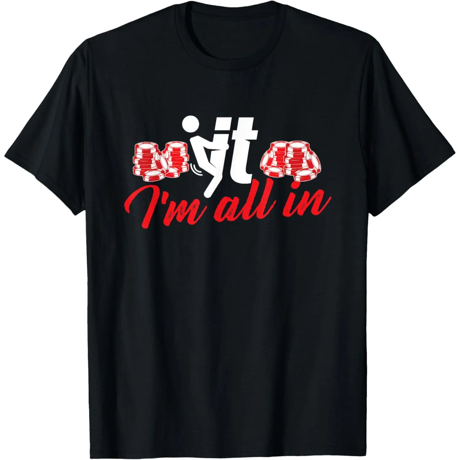 Men's Classic Poker Graphic T-Shirt in Soft 100% Cotton, Casual Breathable Shortsleeve Top with a Relaxed Fit, Menswear, Tee, Breathable Fabric, Comfy, Tshirt, Soft Cotton, Short Sleeve, Clothes, Round Neck, Crew Neck, Reinforced Stitch