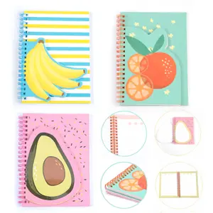Spiral Notebook with Fruit Shaped Flap, 80 Sheets Diary Notebook Paper Notepad Writing Planner for Students Office School Girl Gifts,  5"x7"