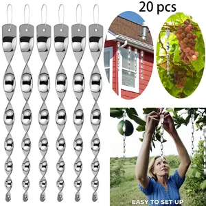 Reflective Scare Rods, Ornamental Spinner Deterrent Control Device for House Windows Garden Yard Outdoor, 20 Pcs