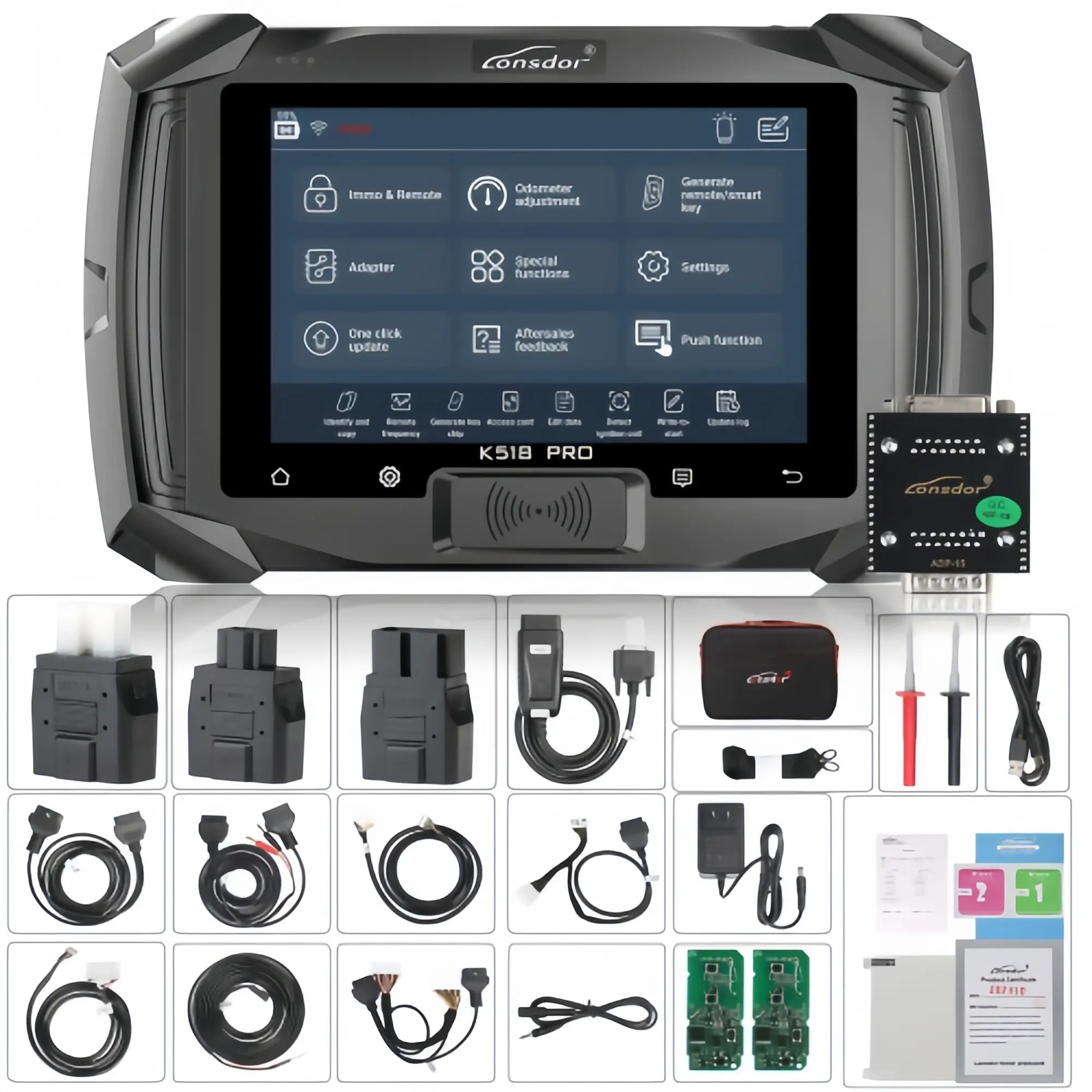 Lonsdor K518 PRO Full Version Key Programmer with Built-in GM CAN FD Toyota Emulator Free Toyota JLR Nissan Volvo License 2nd Gen Quad-Core A50 CPU 8GB Storage 800mAh Battery