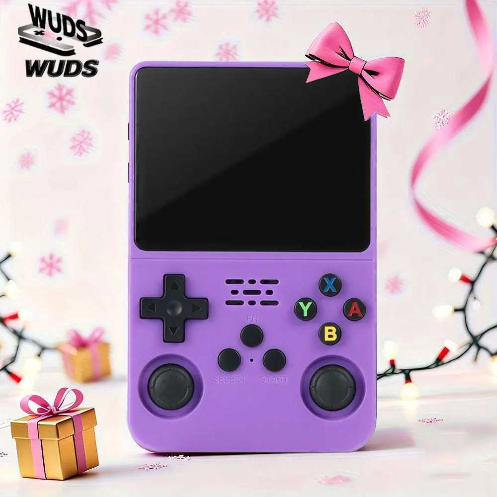 WUDS R36S Cordless Handheld Gaming Console - 3.5-Inch Screen, 3000mAh Rechargeable Battery, 64G TF Card, Video Game Console for Gifts for Boyfriend, Gift Ideas for Gamers