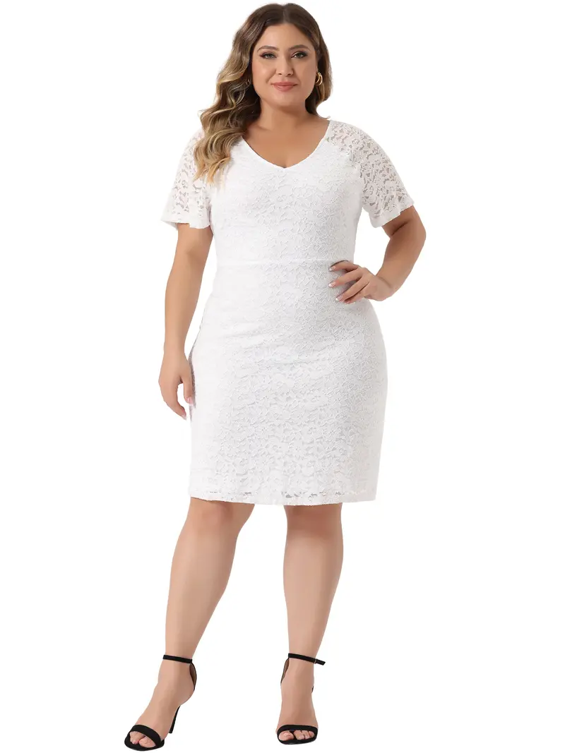 plus size short white dress graduation - TikTok Shop