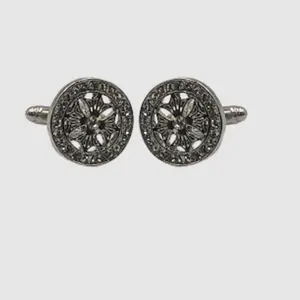 Vintage Silver Floral Cufflinks
