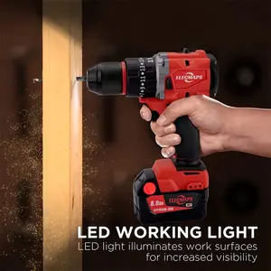 3/8" Brushless Cordless lmpact Drill - Compatible with M18 Battery- , Red/Black Design -Ideal for Drilling & Fastening