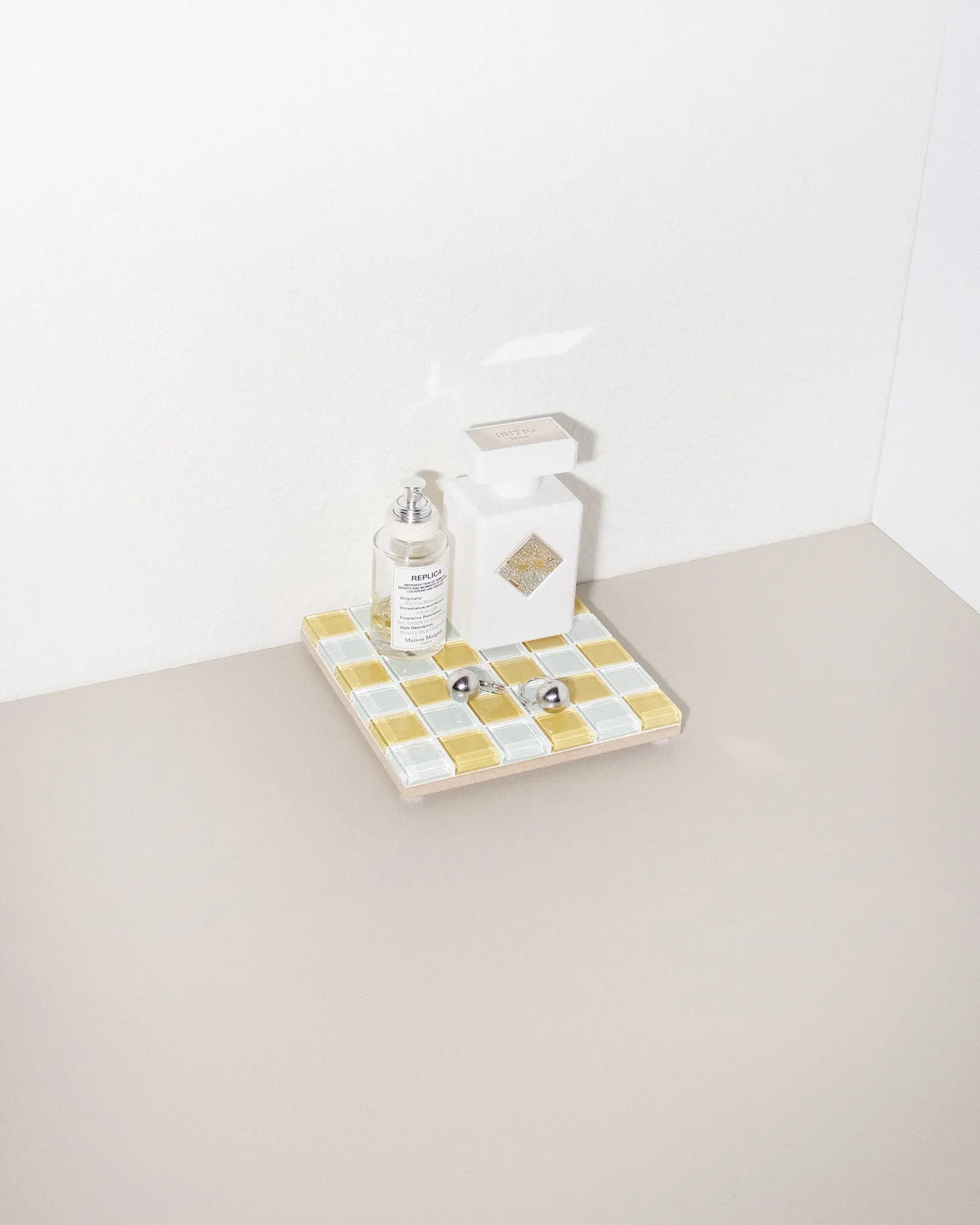 Glass Tile Tray – Honey Milk Chocolate | Handmade Trinket Tray
