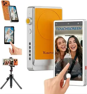 VectorZen 4" Wireless Touchscreen Selfie Monitor for iPhone 17 & Android, Aluminum Vlog Mirror with Bluetooth Remote Control, 2.4G/5G WiFi Phone Screen Mirroring, Supports Shutter/Zoom/Focus Control