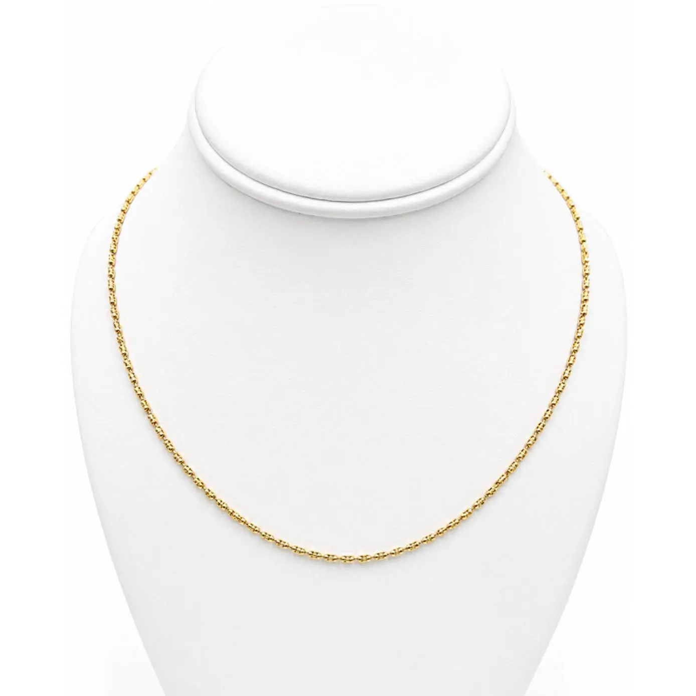18k Gold Special Weave with Diamond Cut 45cm Necklace for Elegant Style