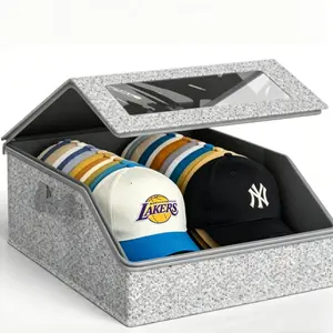 Large stackable hat storage box, suitable for baseball caps, classic style hat organizer, practical wardrobe storage container, used for daily hat organization, multifunctional storage item, a thoughtful gift choice for men who collect hats