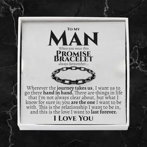 Valentine's Day gift To My Man Promise Bracelet Custom Family Names Engraving Bracelet Stainless Steel Link Chain Bracelets