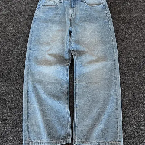 Men's Vintage Straight Leg Jeans, Loose Casual Comfy Pocket Denim Jeans for Daily Wear, Men's Bottoms for All Seasons, Straight Leg Design