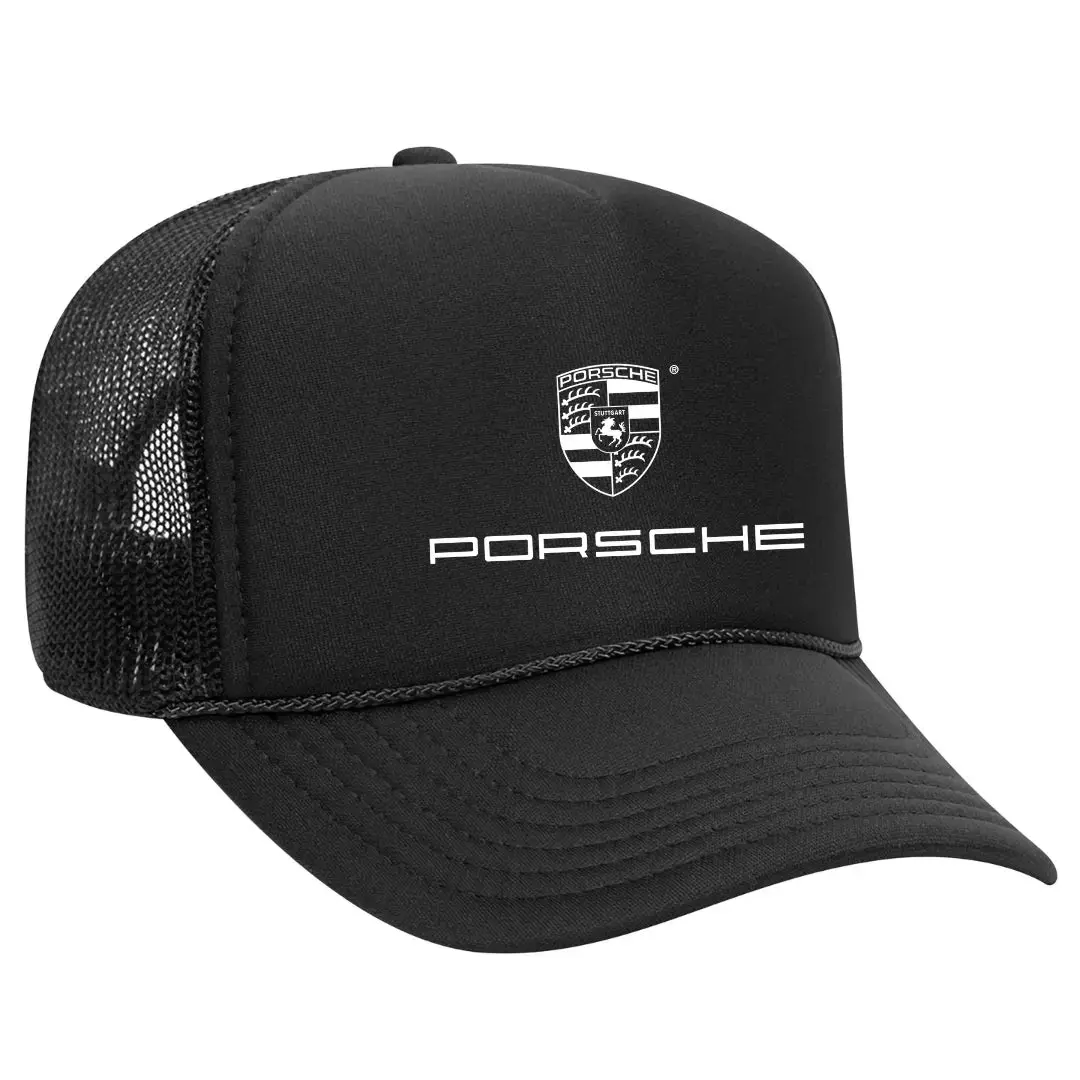 Black Threadz Casual Trucker Hat - Classic Snapback Cap with Speed-and-Style Design, Logo Slogan, Sport-Themed, Race-Themed, Black Print, Motorsports Racing Elements, Logo Slogan Hats, Sport-Themed Hats