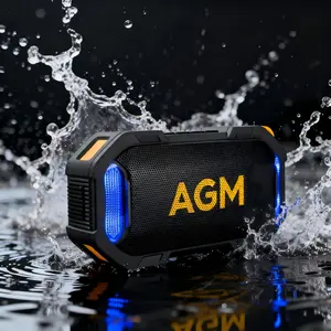 AGM MagROCK Wireless Induction Bluetooth Speaker with Magnetic Waterproof  LED  Light Portable Speaker for Outdoor Christmas Gift