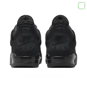 All-Black Suede and Mesh Mid-Top Retro Basketball Shoes