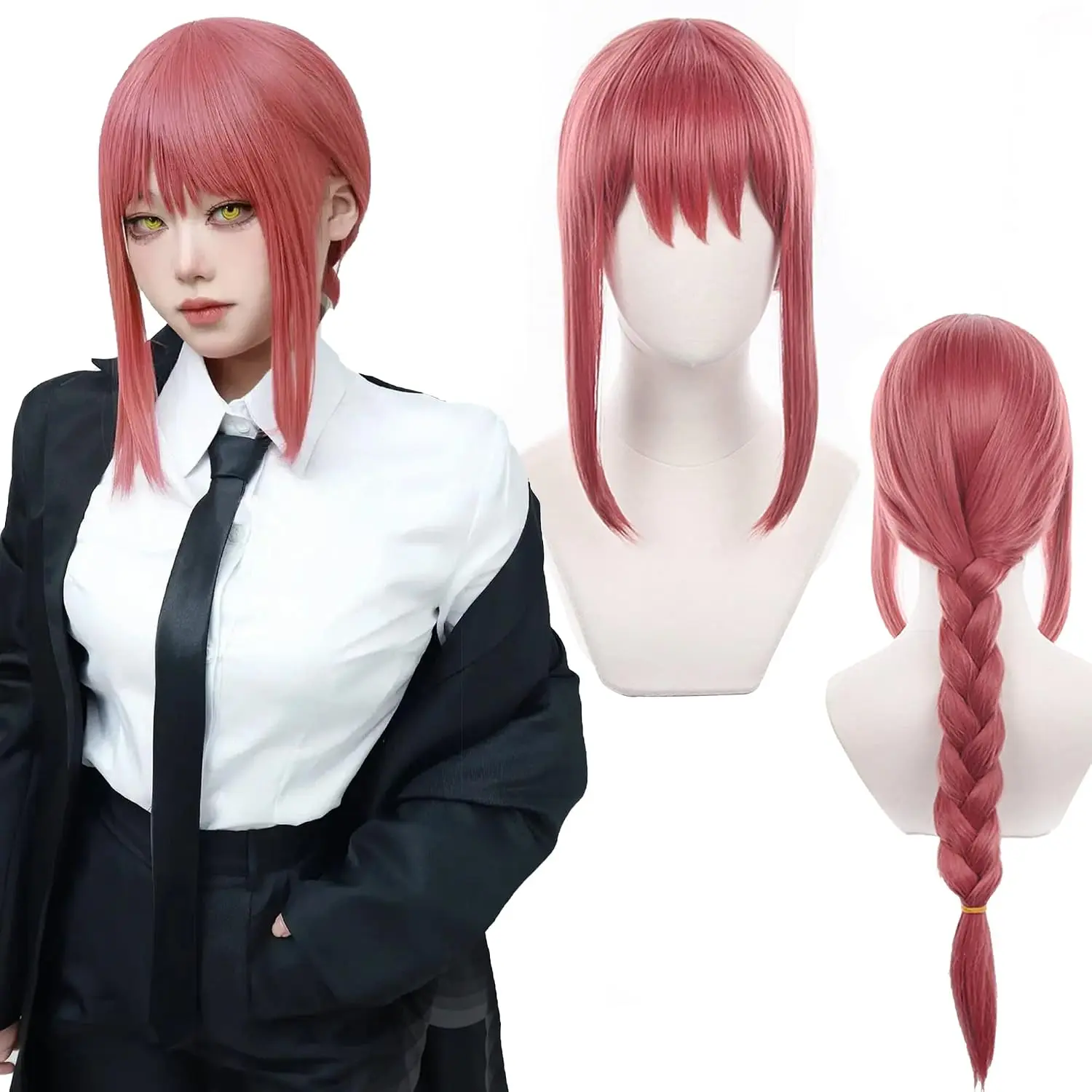 Anime Long Wine Red Cosplay Wigs for Halloween Costume Party Adult Hair Wig