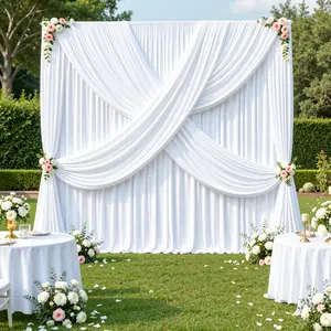 2 Pack 5x12FT Wrinkle-Free Polyester Backdrop Curtains（Slight color difference due to light and screen）, Smooth Draped Wall Drapes for Wedding Birthday Grad Party Photo DecorSummer Sale,Mid Year Sale,Deals For You Day