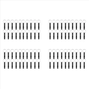 80 Pack Aluminum Whistle, Sports Whistle, Emergency Survival Whistles with Key Chain,Black