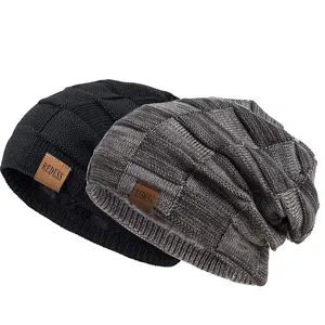 REDESS 2PC Unisex Outdoor Winter Warm Hat Sports Windproof Cold Hat Warm Thick Lined Skully Knit Hat for Men & Women