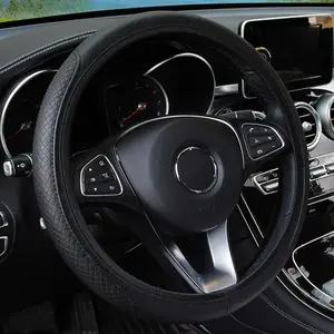 15-Inch Car Steering Wheel Cover, PU Leather Universal Non-slip Car Steering Wheel Cover without Inner Ring, Auto Interior Decoration, Car Accessories