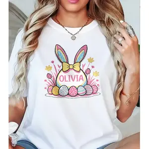 Personalized Easter Bunny T-Shirt, Custom Name "OLIVIA" Graphic Tee