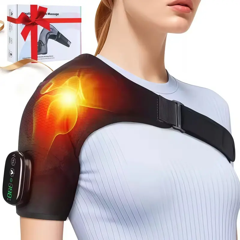 Portable Heated Vibration Massage Shoulder Pad, Shoulder Heating Pad, USB  Rechargeable Digital Display Controller, 5000mah Battery, 3 Heat & Vibe  Modes