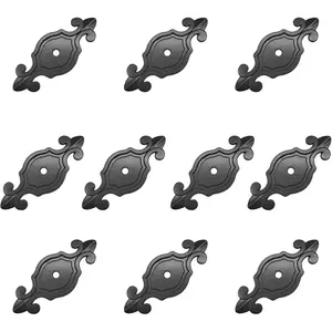 10 Packs Oil Rubbed Cabinet Hardware Knob Back Plates, 2.9 Inch Length and 1.2 Inch Width, Zinc Alloy Backplates Washers for Drawer Knobs Dresser Pull Handles (Matt Black)