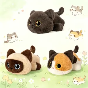 30cm/11.81in Furry Cat Plush Toy Cuddly Stuffed Animal Kitten Doll Soft Adorable Stuffed Animals Perfect for Halloween, Easter, Christmas & Birthday Gifts