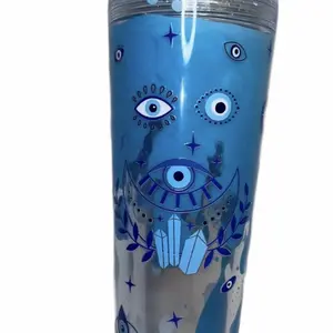24oz acrylic lava drip tumbler blue evil eye