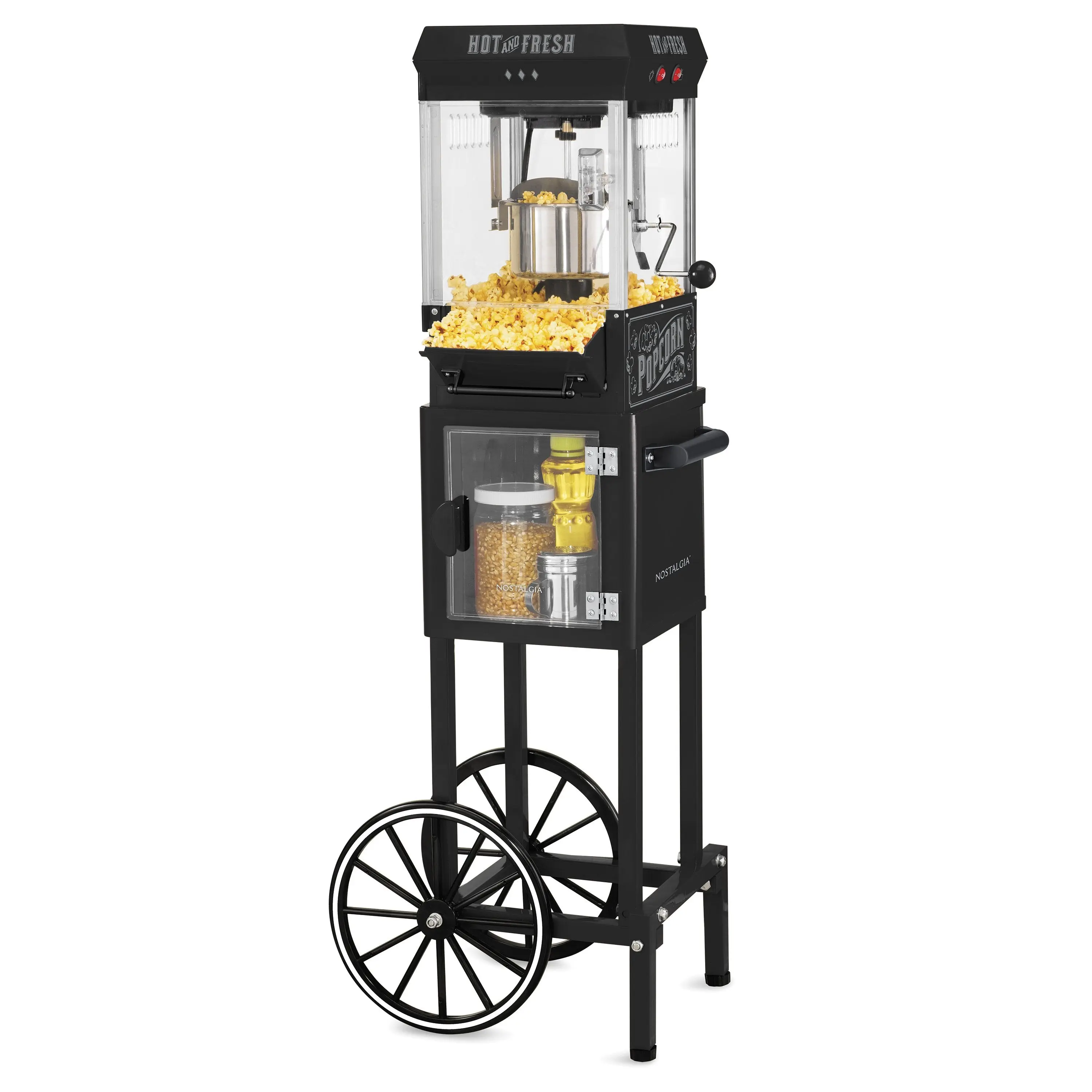 2.5 Ounce Popcorn Cart, 10-Cup, with 5-Quart Popcorn Bowl, 45-Inches Tall 2.5 Ounce Popcorn Cart, 10-Cup, with 5-Quart Popcorn Bowl, 45-Inches Tall