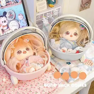 Portable Cradle Stroller Storage Box, Cute /blue Design for Cotton Dolls & Plush Toys, Ideal Gift for Kids' Playroom Essentials