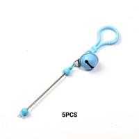 ZK436006  Bell keychain  blue/5pcs