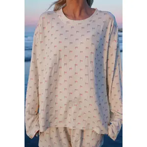 White American Flag Pajama Pattern Top