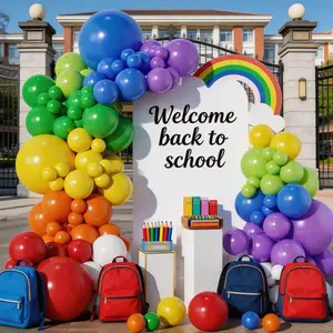 126pcs Rainbow Balloon Garland Kit, 8 Colors Latex Balloons, 5/10/18 Inch, Back-To-School Party Decor, Birthday, Wedding, Anniversary