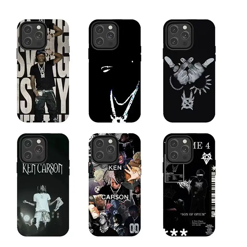 Ken Carson Phone Case Set, 6 Designs Dark Hip Hop Aesthetic Covers for iPhone 17/16/15/14/13/12/11 Pro Max/Plus & Samsung Galaxy S23-S25, Gift for Ken Carson & Rap Fans
