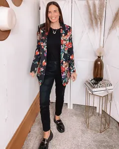 Liverpool Los Angeles Floral One-Button Stretch Blazer