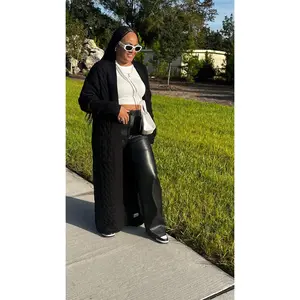 Chunky Cable Knit Cardigan - Black