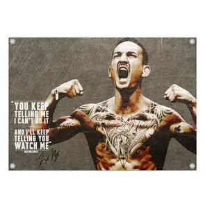 Max "Blessed" Holloway Graphic Flag UFC Inspired Fight Night Wall Flag Combat Sports Banner for Bedroom Octagon Gym Decor Gift for UFC Fans MMA Fans