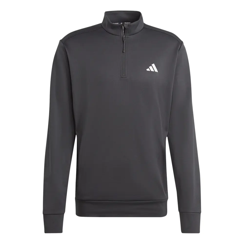 adidas Mens Game And Go Small Logo 14-Zip Long Sleeve Sweatshirt Casual - Black