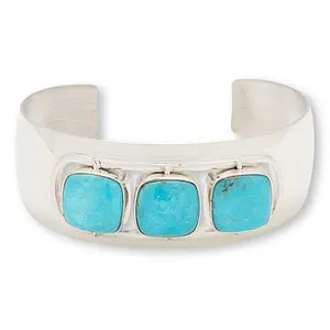 Mine Finds by Jay King Gallery Collection Turquoise & Chalcedony Reversible Cuff