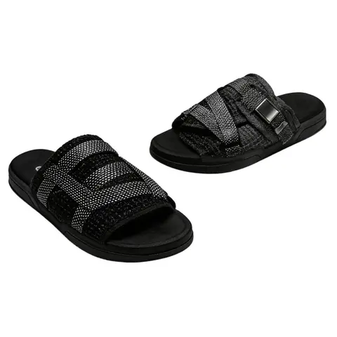 Men's Sports Sliders Shoes - Men's Shoes, Adjustable Strap, Cushioned Rubber Open-Toe Slip-On, 1-in Height Boost, Suede Knit, 3M Reflective Safety, Memory Midsole, Narrow Wide Fit, for Outdoor Indoors Activities