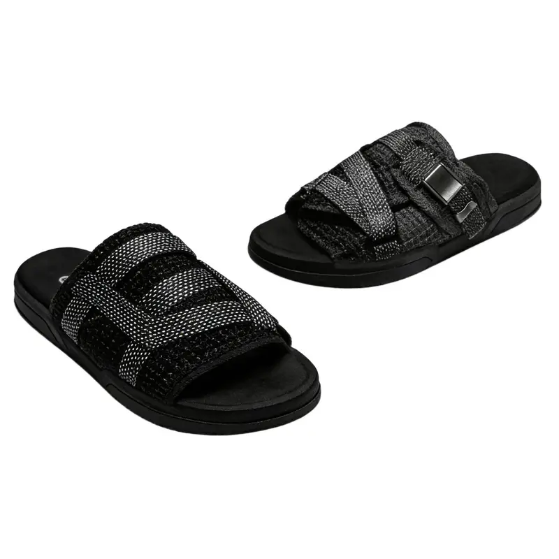 Men's Sports Sliders Shoes - Men's Shoes, Adjustable Strap, Cushioned Rubber Open-Toe Slip-On, 1-in Height Boost, Suede Knit, 3M Reflective Safety, Memory Midsole, Narrow Wide Fit, for Outdoor Indoors Activities