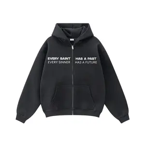 Compliments Sinner & Saint Black Wash Zip-Up Hoodie
