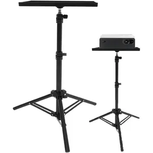 Projector Stand Tripod 44.88 Inch Height Adjustable Tripod Stand Portable Projector Table with Tray for Office  Movie Equiqment (Tray Size 7.09 x 9.84Inch)
