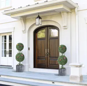 3 ft Realistic Fake Topiary Trees Set of 2, Artificial Double Ball Boxwood Plants for Outdoor/Indoor with Vines & Insects Decoration, No Maintenance Lifelong Porch & Garden Decor