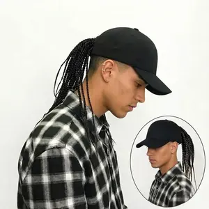 Outdoor sunshade and sun protection dreadlock wig hat all-in-one summer hip-hop braid wig men's headwear ready-to-wear ponytail