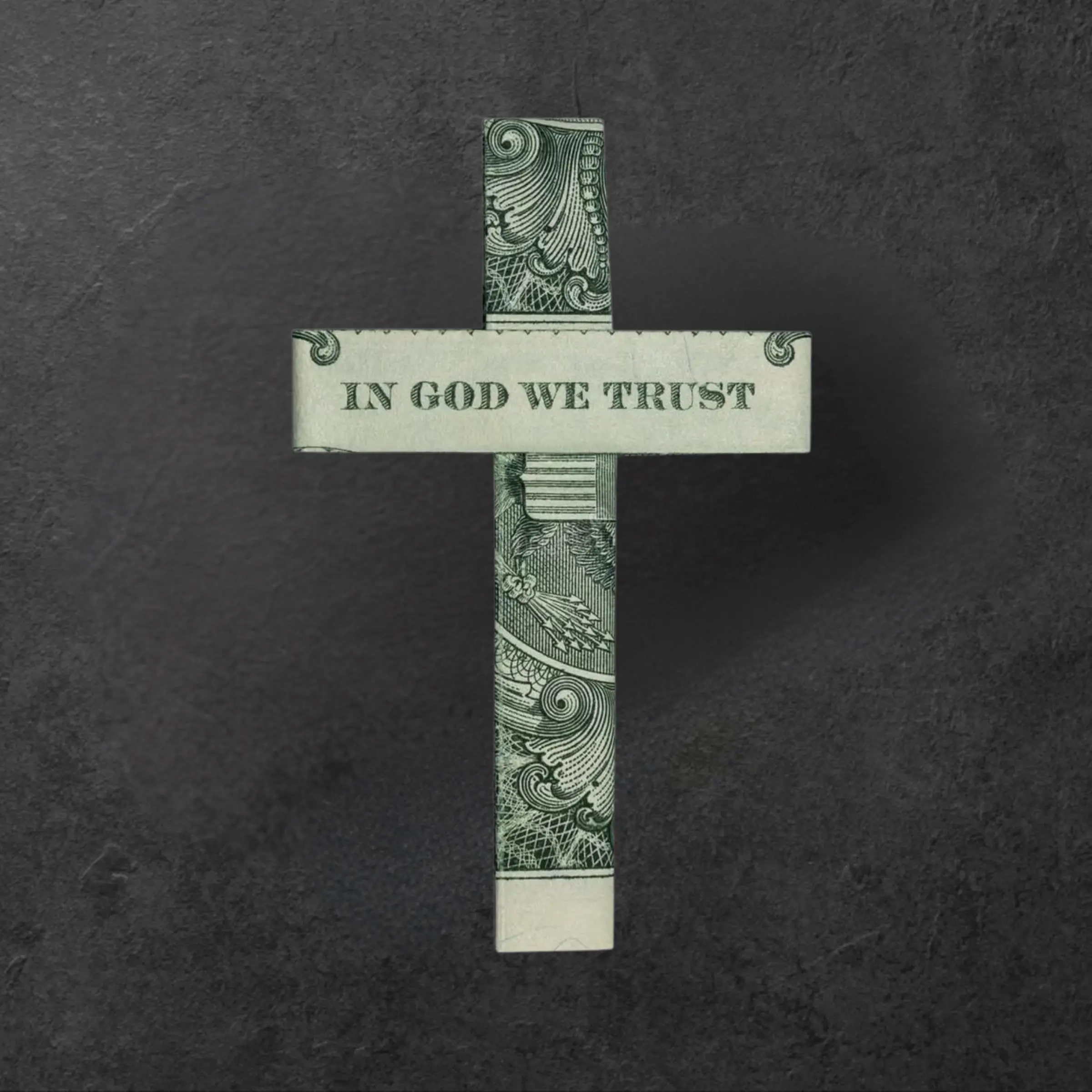 In God We Trust Dollar Bill Cross Vinyl Sticker, Money Origami Crucifix Decal, Christian Faith & Hustle Laptop Sticker, Waterproof Decal
