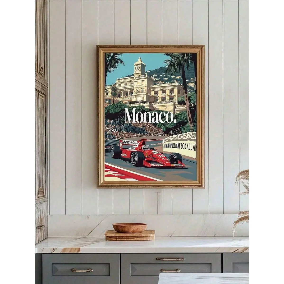 Monaco Grand Prix Vintage Travel Poster, F1 Racing Car Canvas Wall Art, Monte Carlo Circuit Print, Formula 1 Fan Gift, Home Decor, Decoration for Mens Room Decor, Sporty Chic Home Inspo, Kid Room