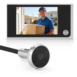3.5 Inch Digital Hole Viewer with 120° Wide Angle LCD Screen, Battery Powered Electronic Door Camera for Home Security, Apartment, Hotel, Easy DIY Installation (Batteries Not Included)