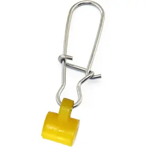 50pcs Fishing Line Slide with 6 #   Duo-Lock Snap High-Strength Slider, Fish Finder Rig Slides for Fishing, Yellow 1.65inch 150lbs